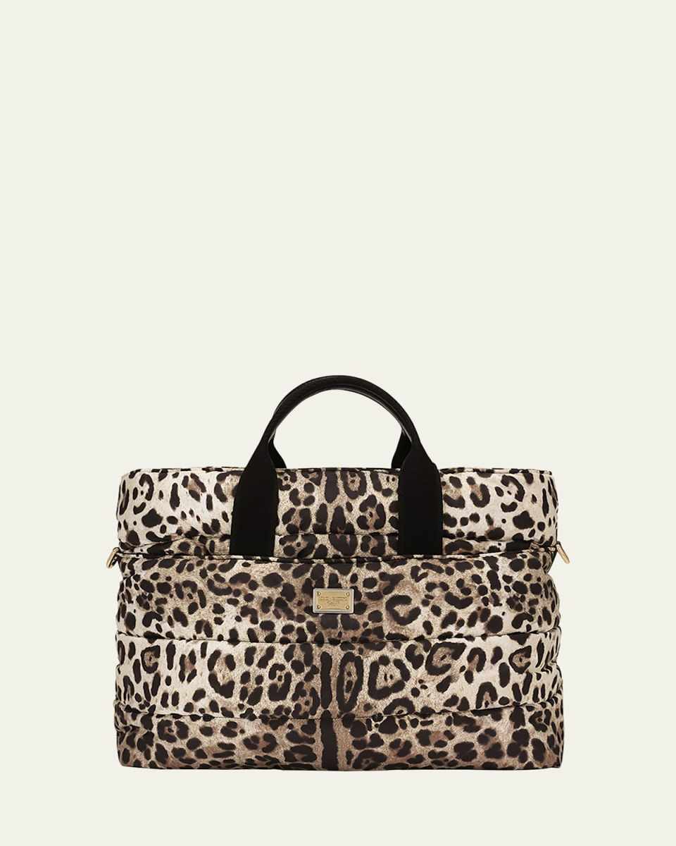 Leopard-Print Diaper Bag W/ Changing Mat