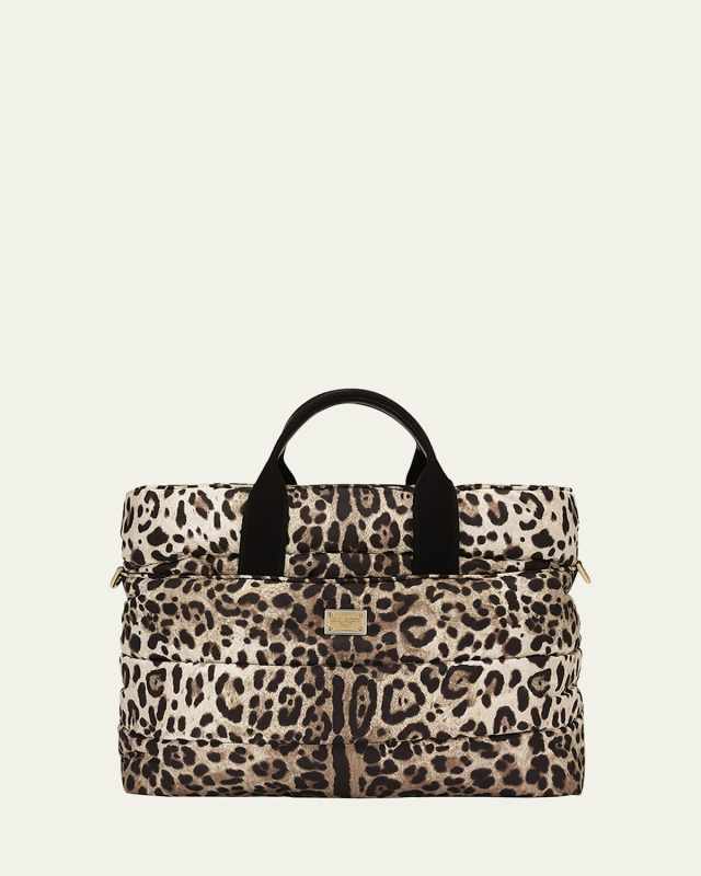 Leopard-Print Diaper Bag W/ Changing Mat