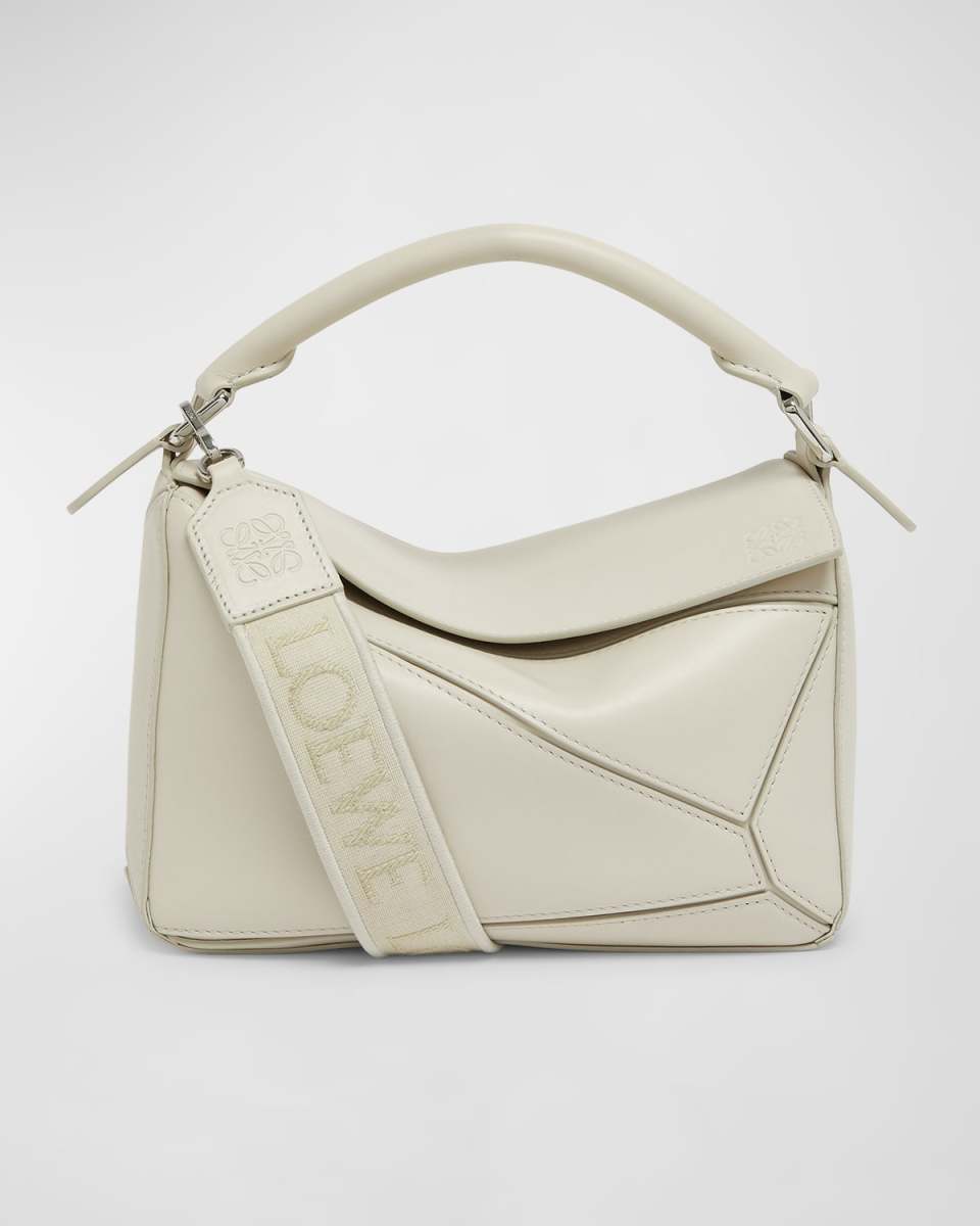 Small Puzzle Leather Top-Handle Bag