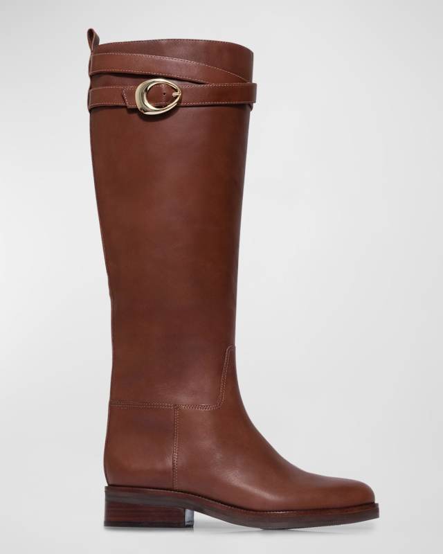 Tanner Leather Buckle Riding Boots