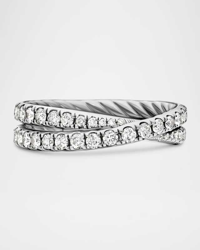DY Crossover Band Ring with Diamonds in Platinum, 5.2mm