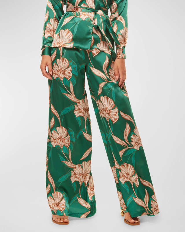 Filippa Relaxed Wide-Leg Floral Pants