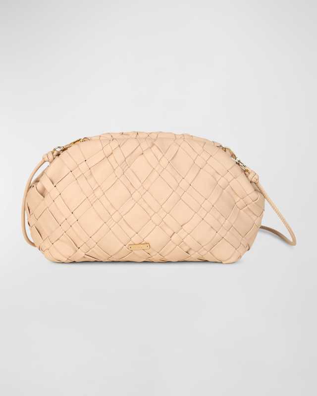 Aya Frame Woven Leather Clutch Bag