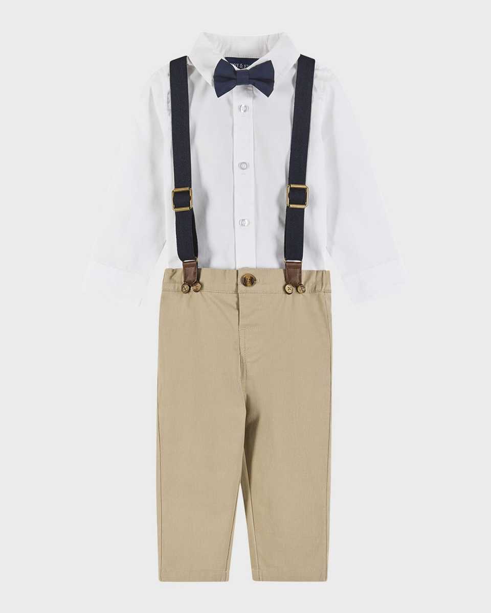 Boy's Four-Piece Suspender Set, Size Newbor
