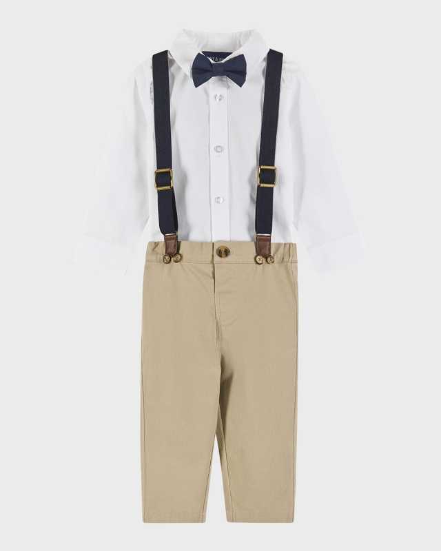 Boy's Four-Piece Suspender Set, Size Newbor