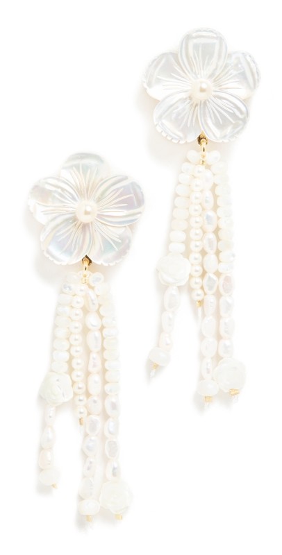 Jennifer Behr Mara Earrings Mother of Pearl