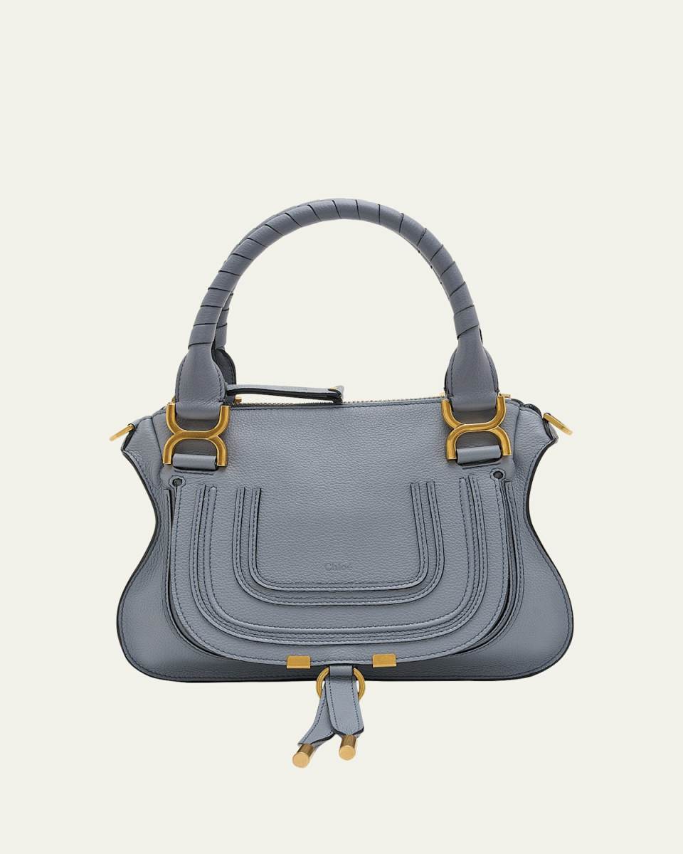 Marcie Small Satchel Bag in Grained Calfskin
