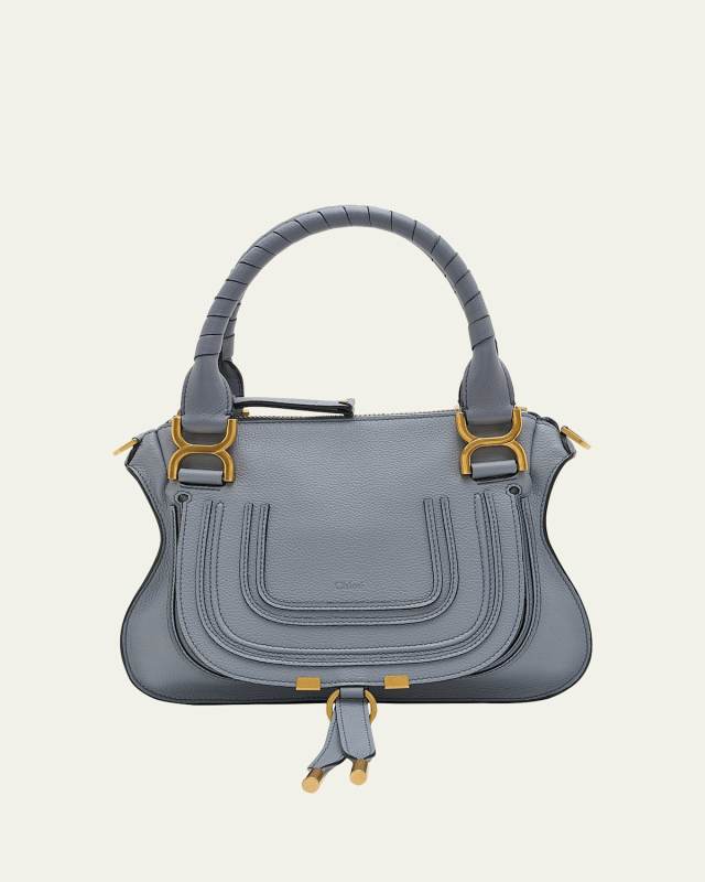 Marcie Small Satchel Bag in Grained Calfskin