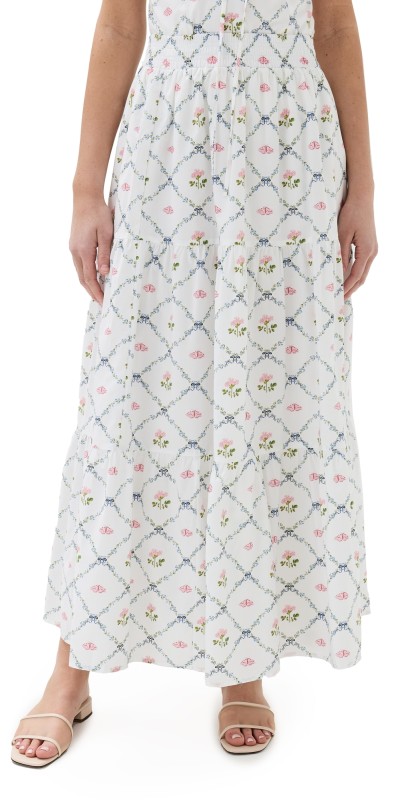 Hill House Home The Florence Nap Skirt Butterfly Trellis in Multi