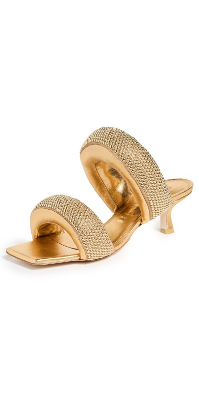 Cult Gaia Rue Sandals Shiny Brass