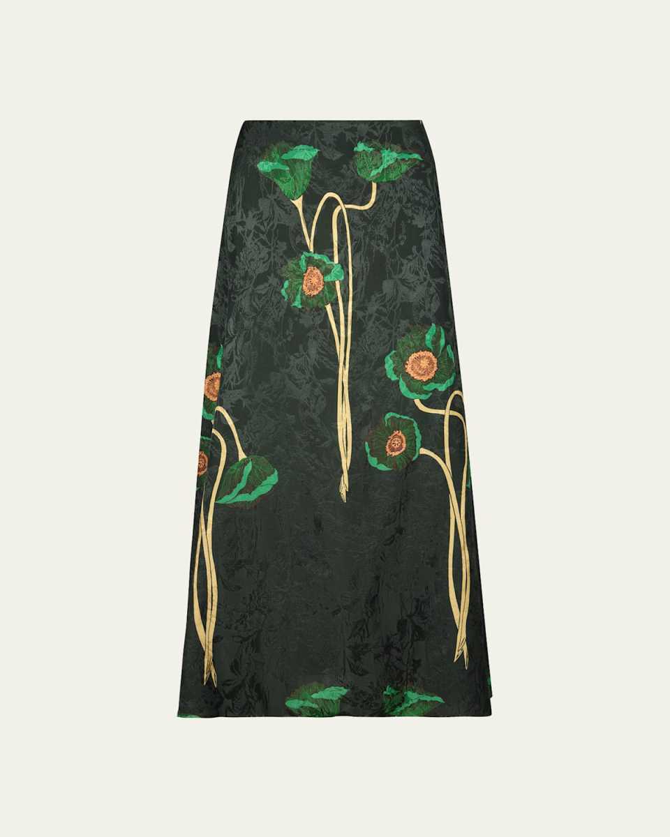 Profound Passion Floral Midi Skirt