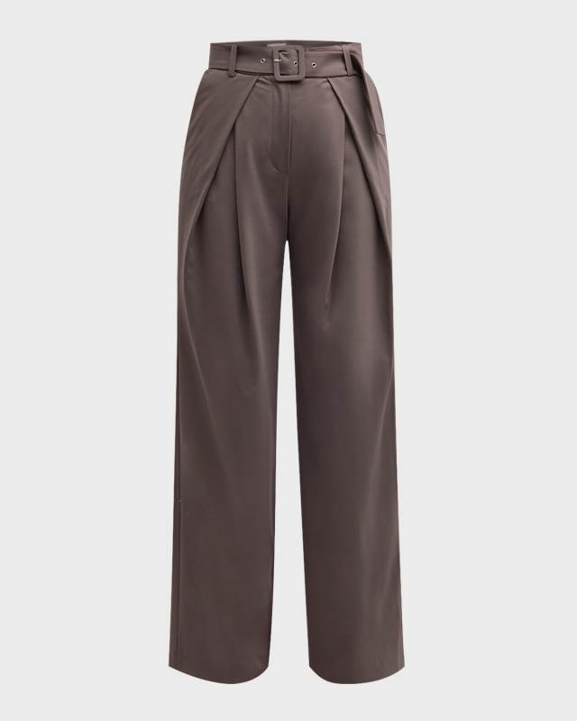High-Rise Pleated Trousers
