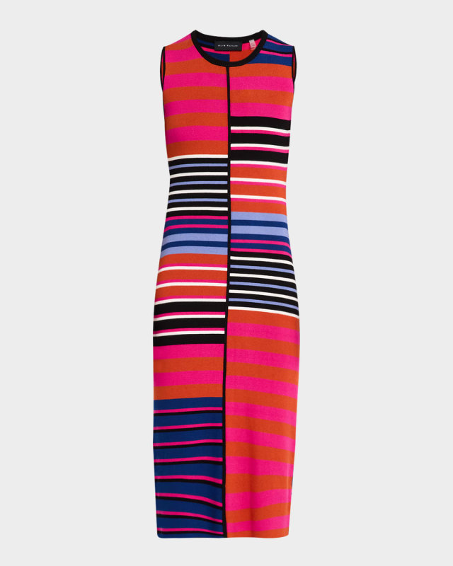 The Selina Sleeveless Striped Knit Midi Dress