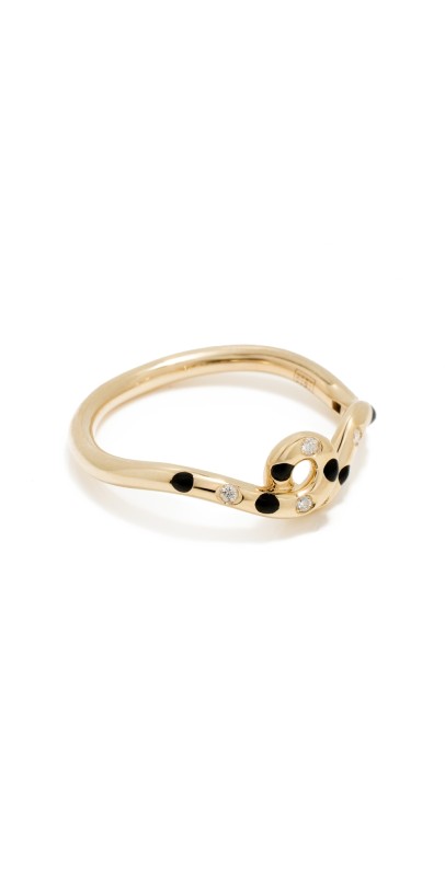 Bea Bongiasca Gold Wave Ring Gold/Black