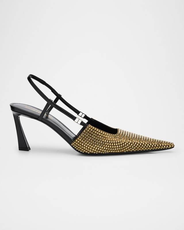 Shimmer Strass Slingback Pumps