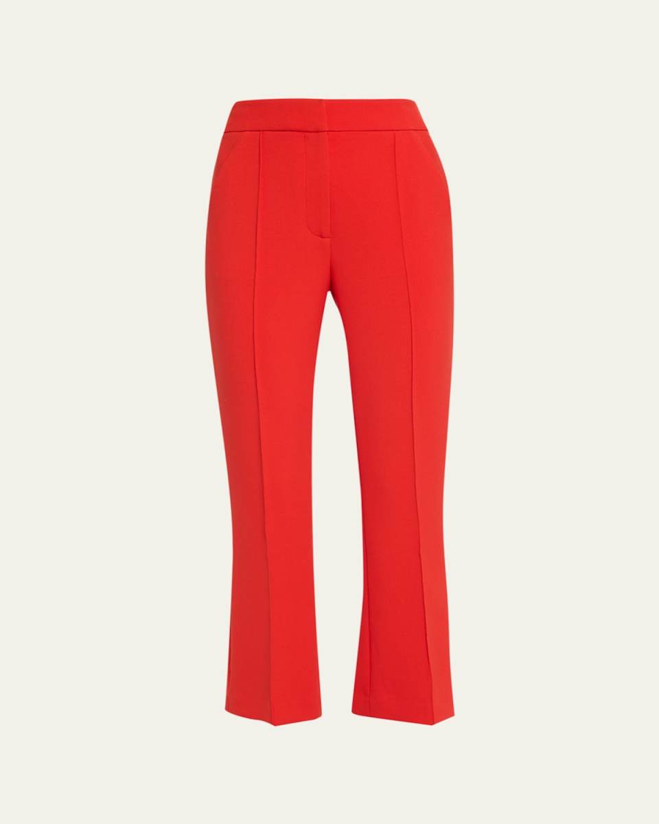 Tani Straight Cropped Pintuck Pants