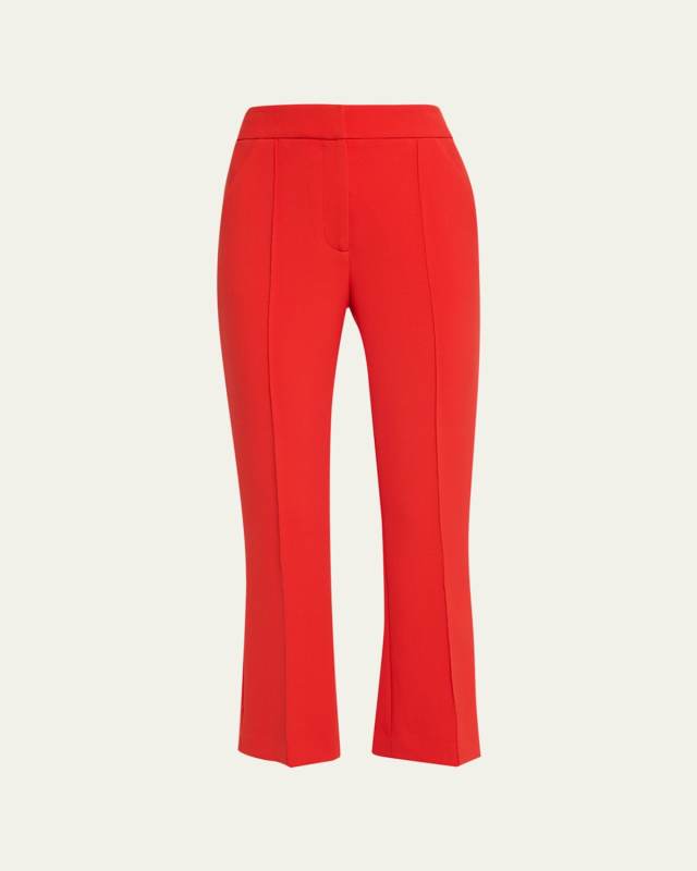 Tani Straight Cropped Pintuck Pants