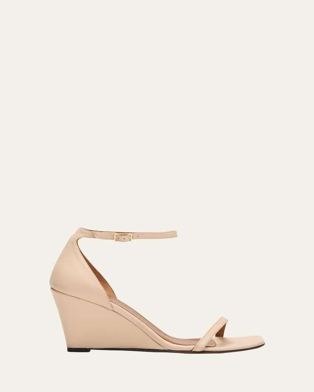 Morcone Leather Wedge Ankle-Strap Sandals