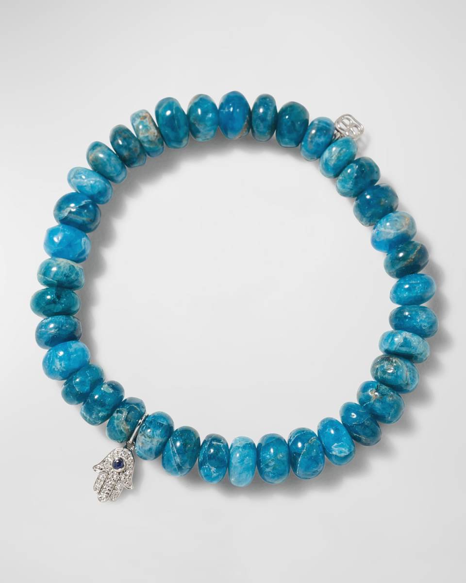 14k Apatite Bead & Hamsa Bracelet