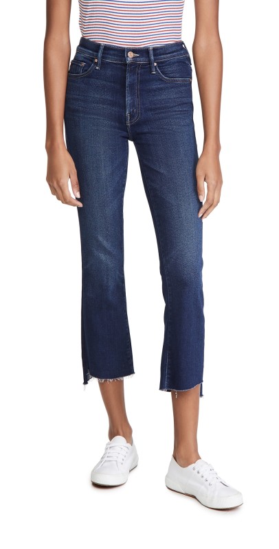MOTHER The Insider Crop Step Fray Jeans Home Movies