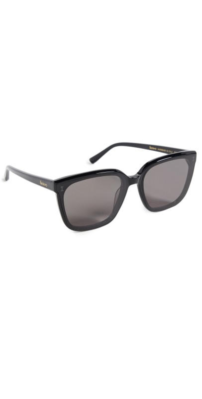 Illesteva Mallorca Black Sunglasses Black w/ Grey Flat Lenses
