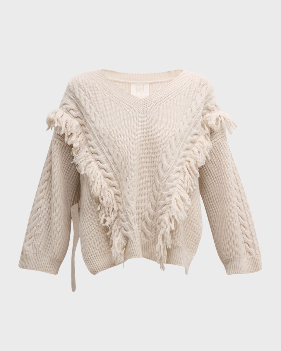 Norois Cable-Knit Fringe Sweat