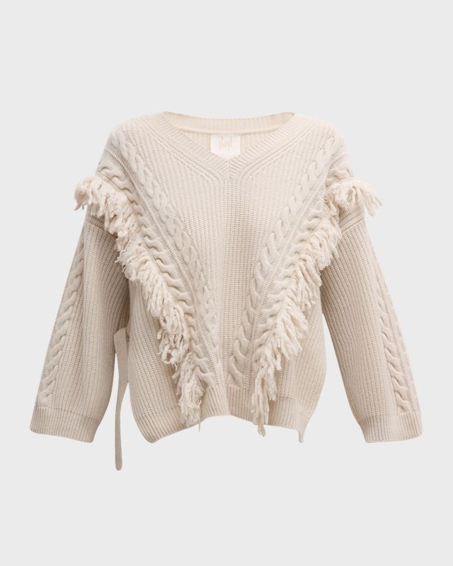 Norois Cable-Knit Fringe Sweat