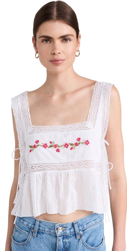 For Love & Lemons Jolene Top White
