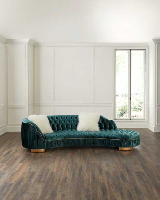 Ava 118" Chaise-Style Sofa