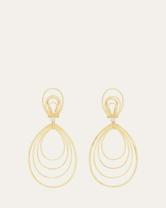 Hawaii Waikiki 18k Gold Teardrop Pendant Earrings