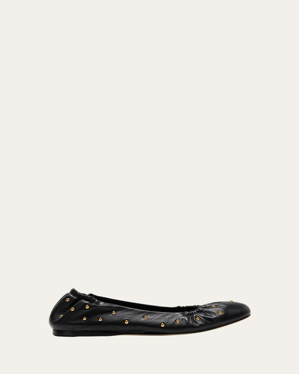 Eia Studded Leather Ballerina Flats