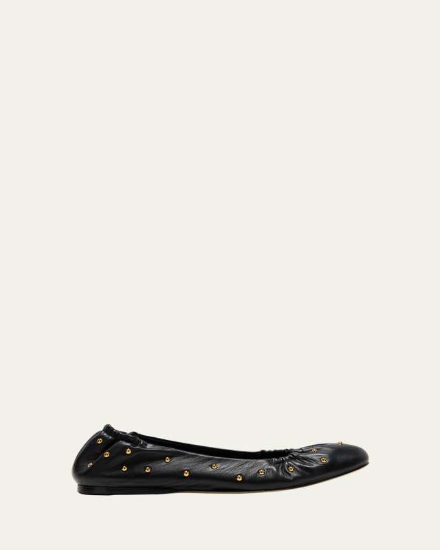 Eia Studded Leather Ballerina Flats