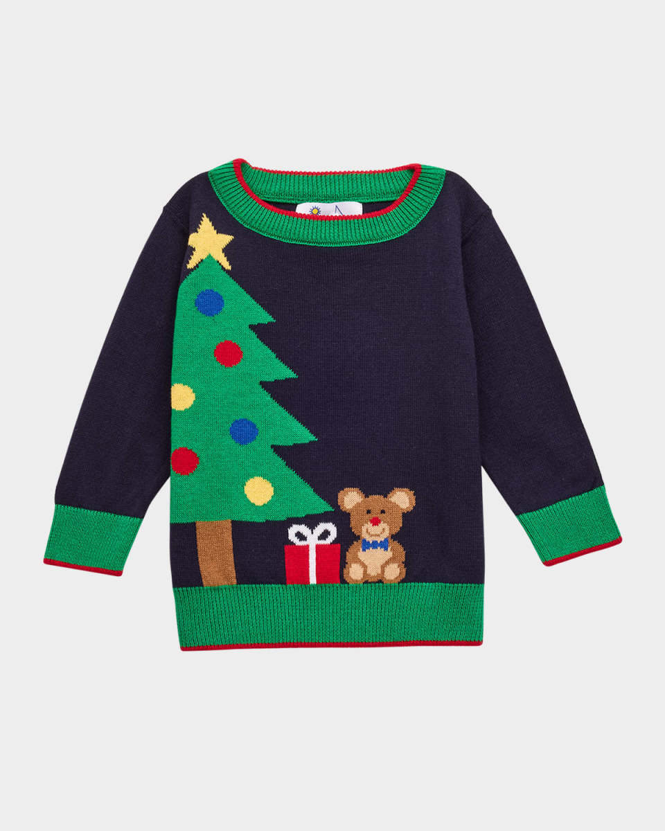 Boy's Sweater W/ Christmas Tree Intarsia, Size 4T-3