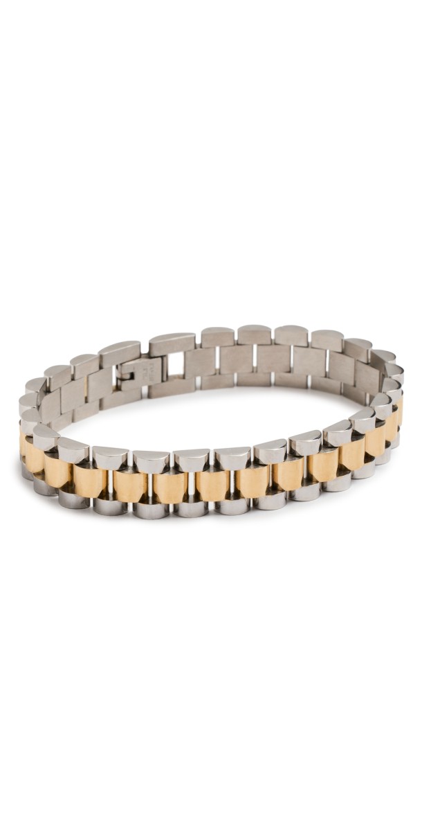 Luv Aj Two-Toned Timepiece Bracelet Gold/Silver
