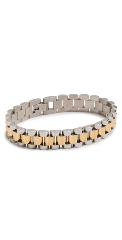 Luv Aj Two-Toned Timepiece Bracelet Gold/Silver