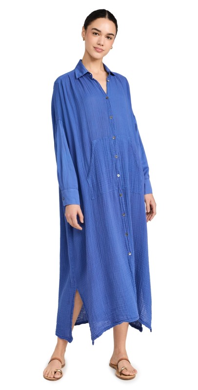 Raquel Allegra Caftan Dress Dusty Blue
