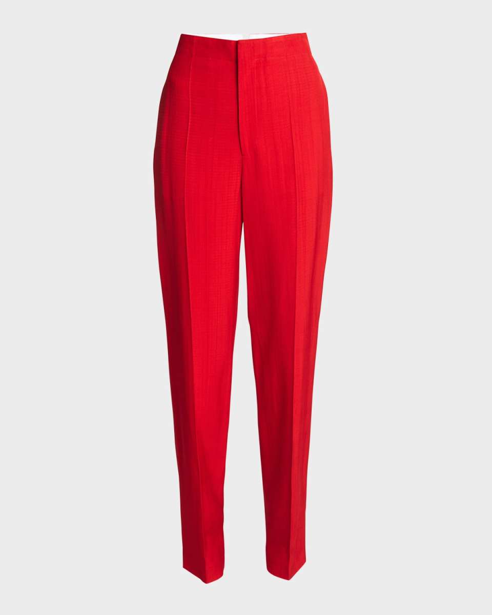 Mid-Rise Tapered-Leg Trousers