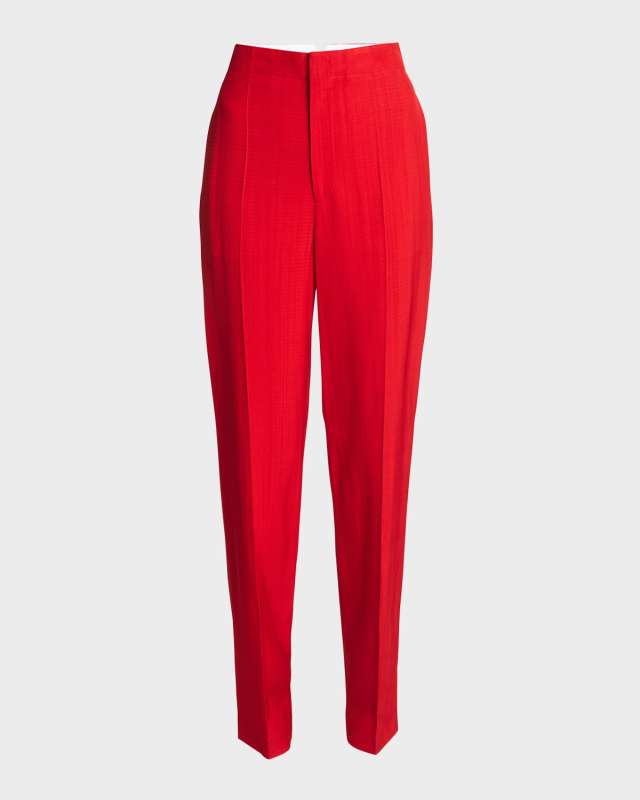 Mid-Rise Tapered-Leg Trousers