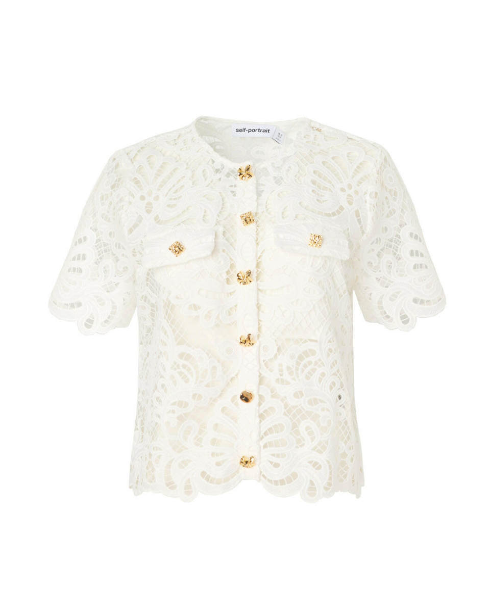 White Guipure Lace Top