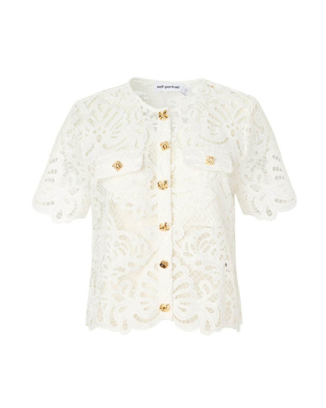 White Guipure Lace Top