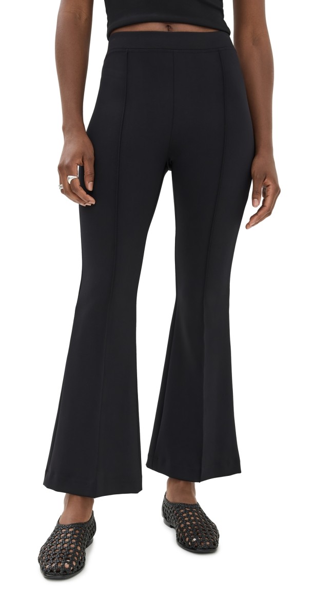 Rosetta Getty Cropped Flare Pull On Pants Black