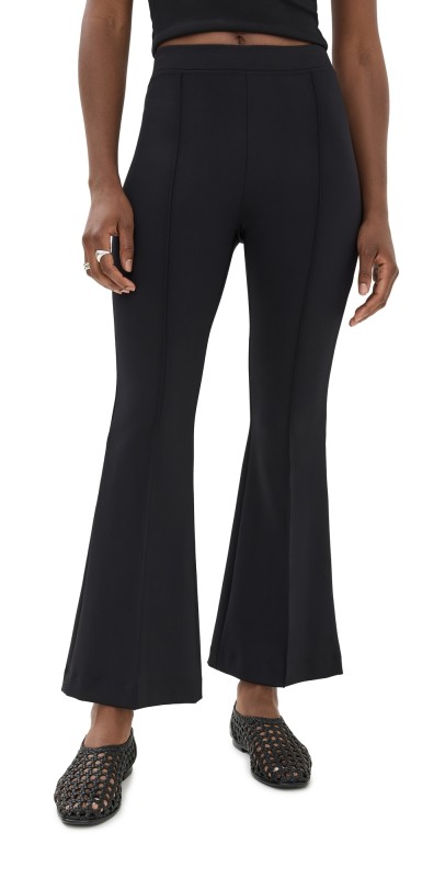 Rosetta Getty Cropped Flare Pull On Pants Black