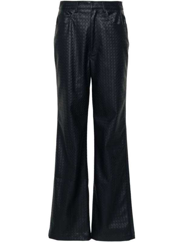 braided straight-leg trousers