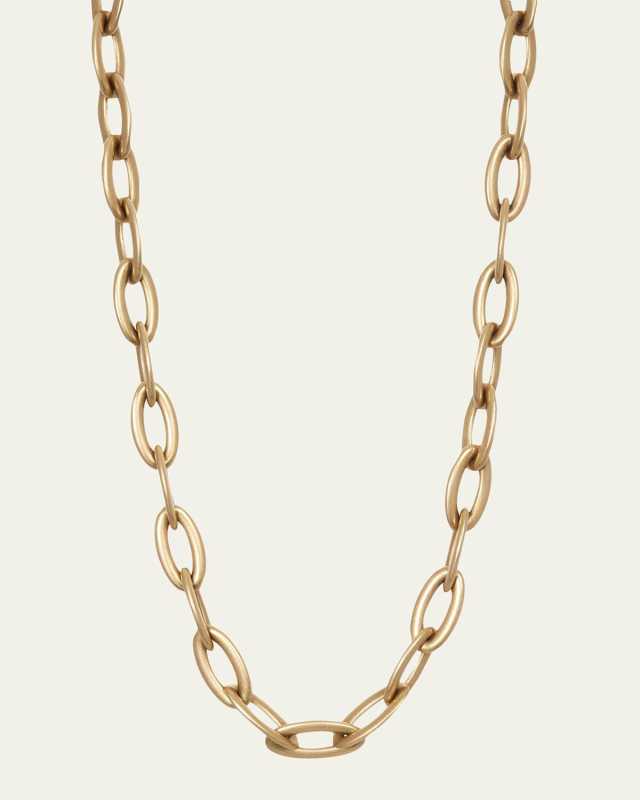18K Yellow Gold Oval Link Tivoli Necklace, 29"L