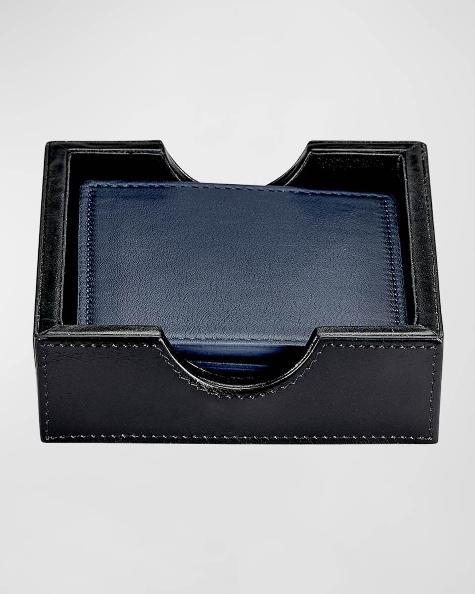 Leather Square Coasters, Set of 4