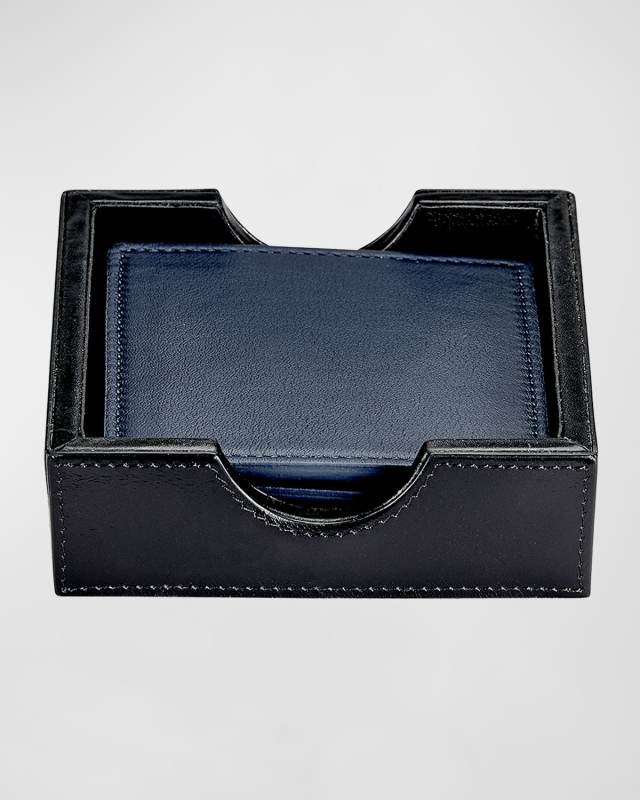 Leather Square Coasters, Set of 4