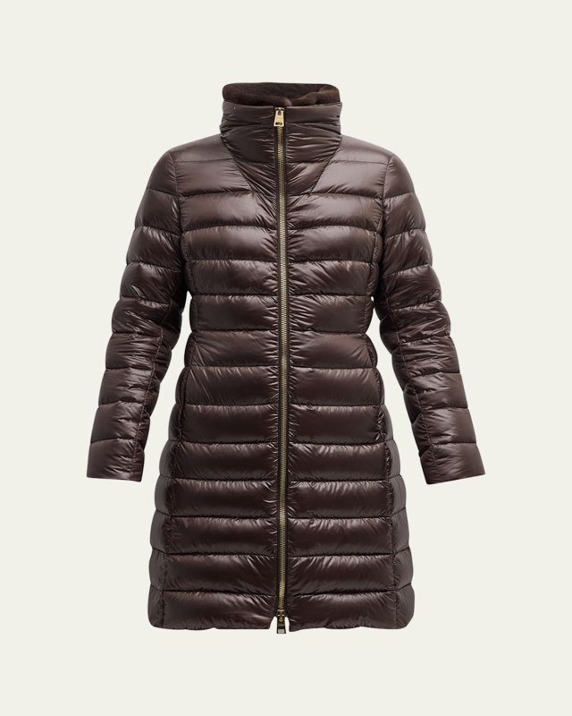 Faux Fur Ultralight Nylon Puffer Jacket