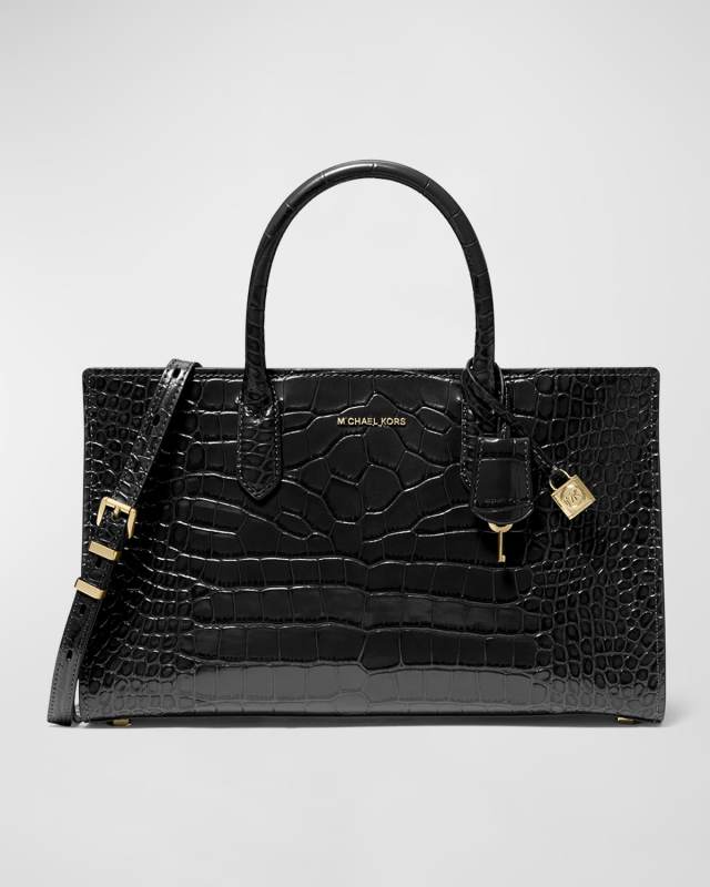 Scarlett Croc-Embossed Leather Crossbody Bag