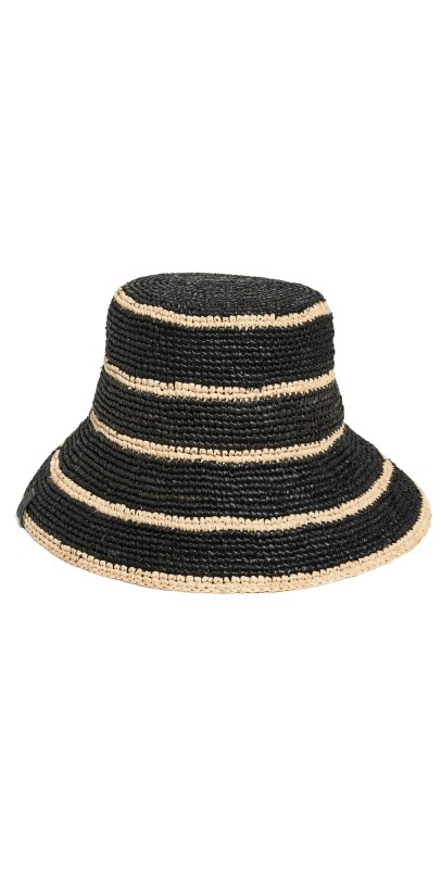 rag & bone Jade Rollable Straw Hat Black Multi
