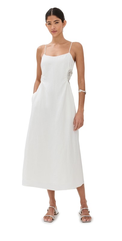 SIMKHAI Brant Midi Dress White